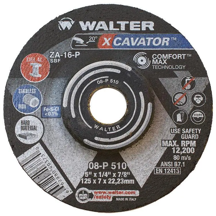 Walter Surface Technologies 08P510 Grinding Wheel 5" X  1/4" X 7/8"